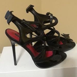 SALE -CHARLES JOURDAN - SUEDE BLACK STILETTO HEELS